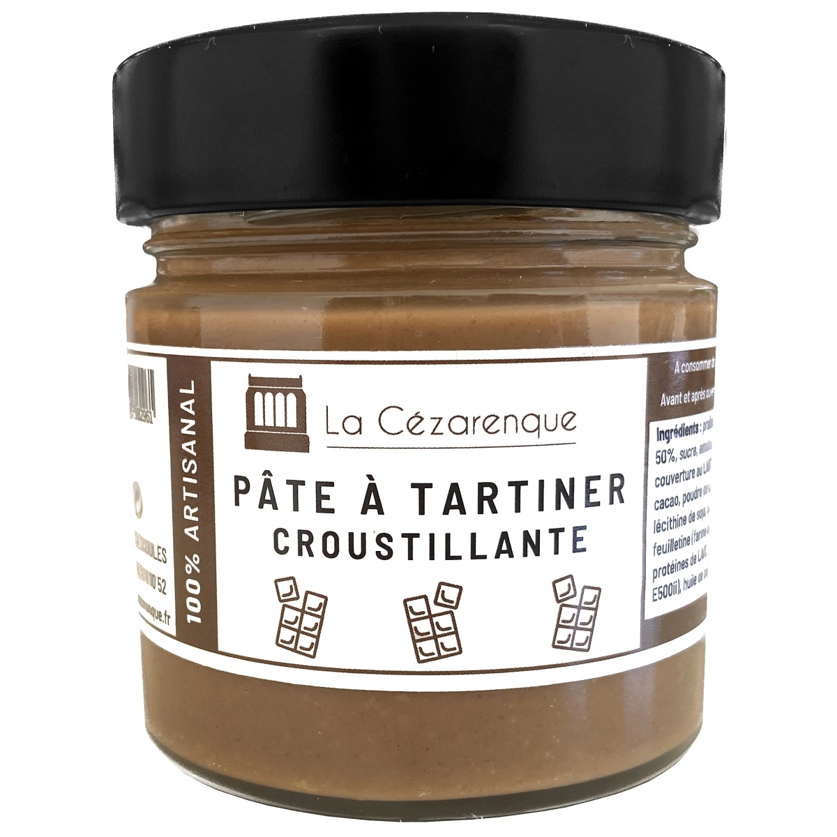 Pot de pâte à tartiner Chocolat et Noisettes de Fabrication Artisanale 220g